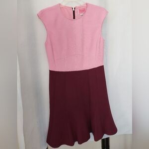 Kate Spade Pink and Burgundy Mission Fig Mainline Colorblock Dress